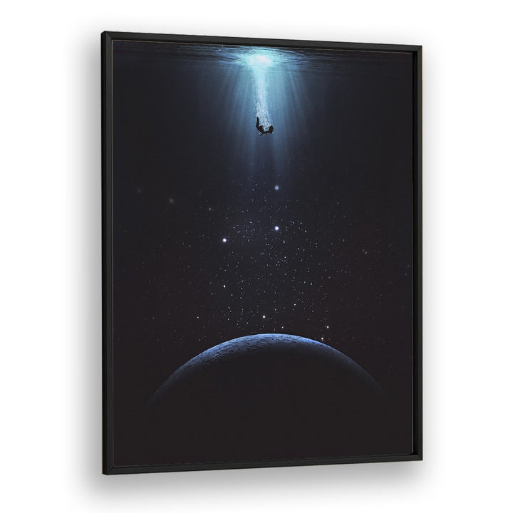 Sink Hole  Surreal Painting Artwork in Black Plain Frame
