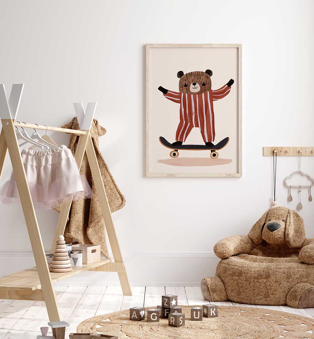 SKATER BEAR JOY , KIDS ROOM PAINTINGS