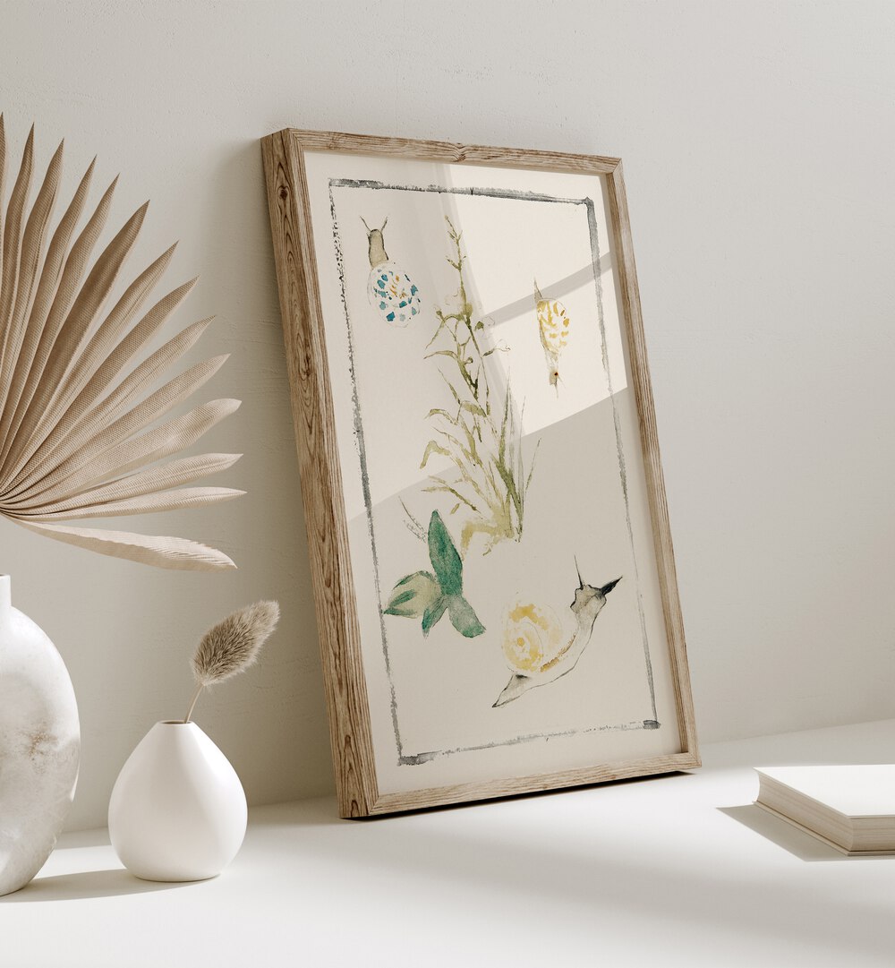 SKETCHES OF SNAILS , VINTAGE PAINTINGS
