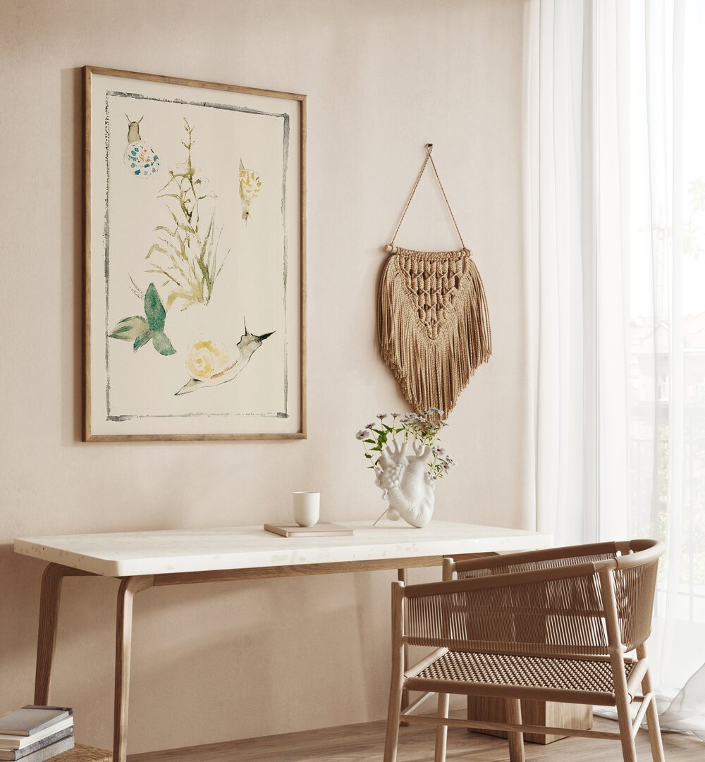 SKETCHES OF SNAILS , VINTAGE PAINTINGS