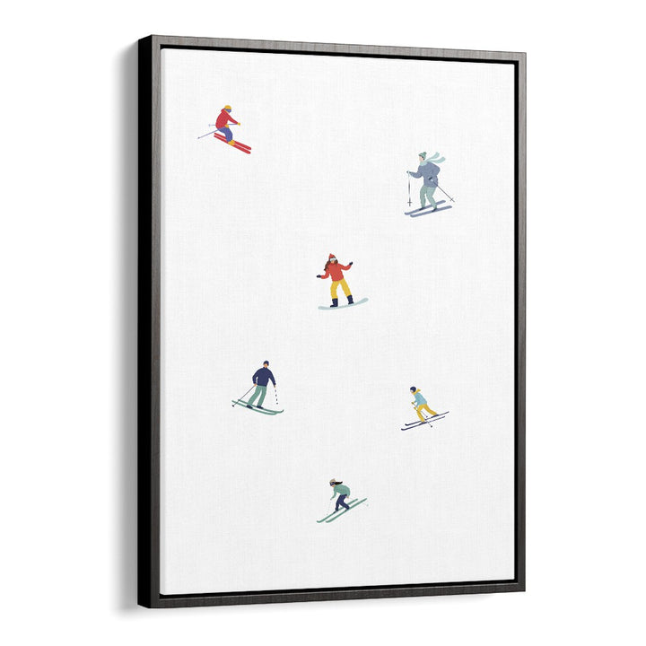 Ski on ice Sports Art Artwork in Black Floater Frame