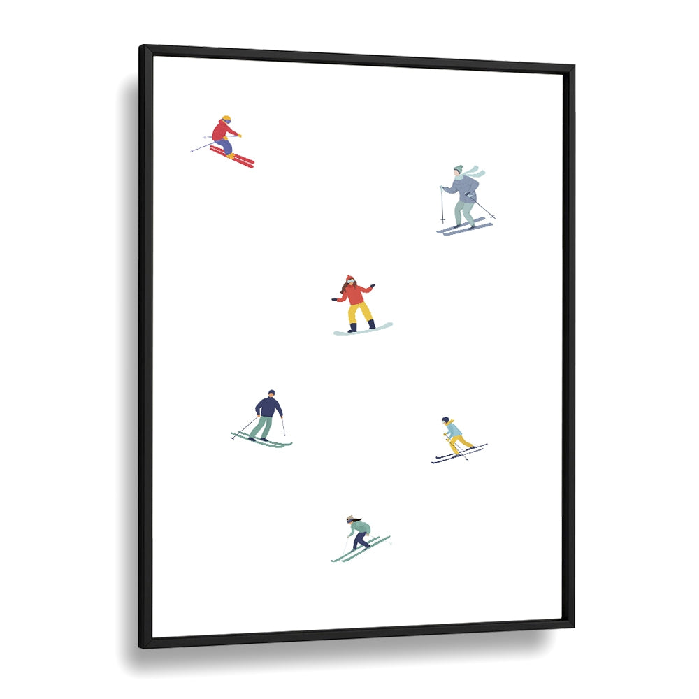 Ski on ice Sports Art Artwork in Black Plain Frame