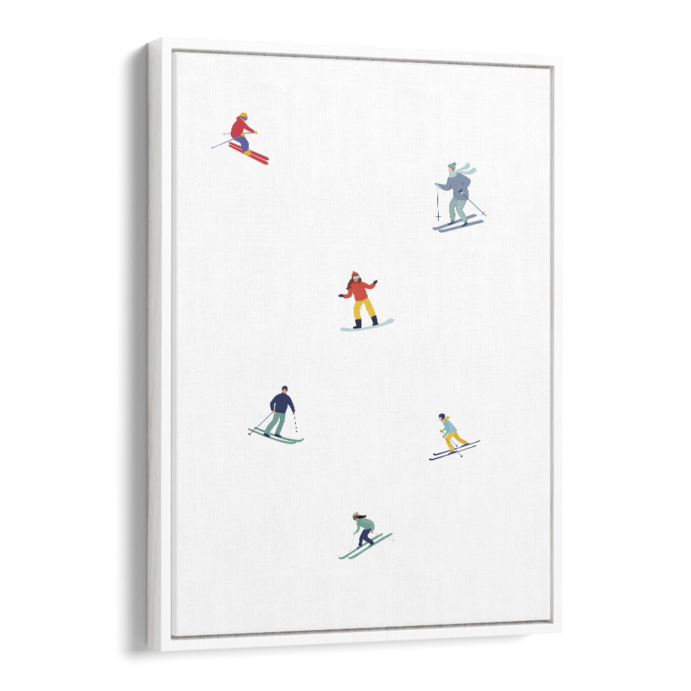 Ski on ice Sports Art Artwork in White Floater Frame