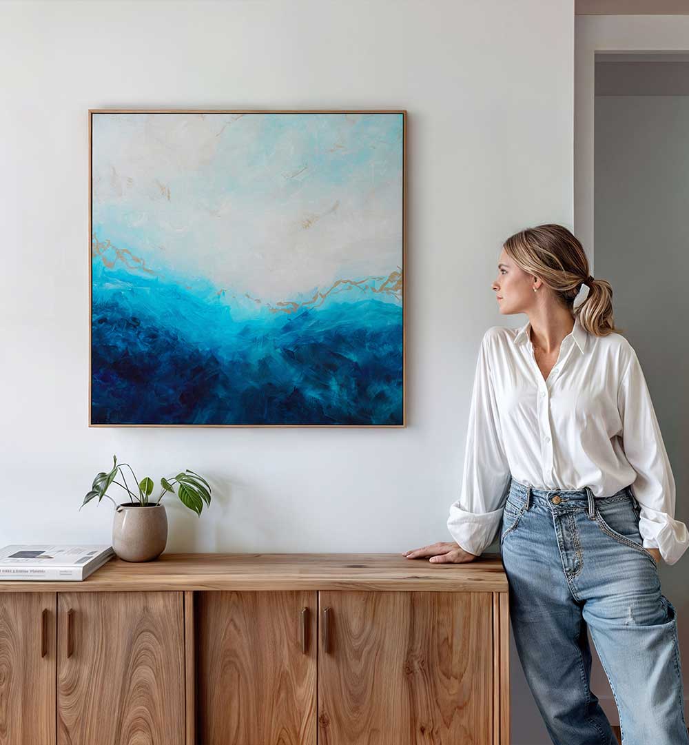 SKY MEETS OCEAN , ABSTRACT PAINTINGS