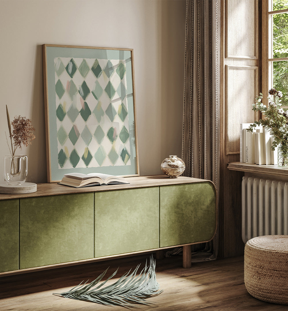 SOFT GREEN DIAMOND PATTERN