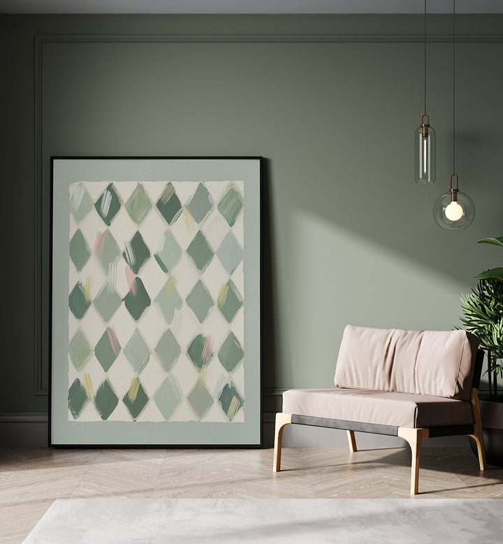 SOFT GREEN DIAMOND PATTERN