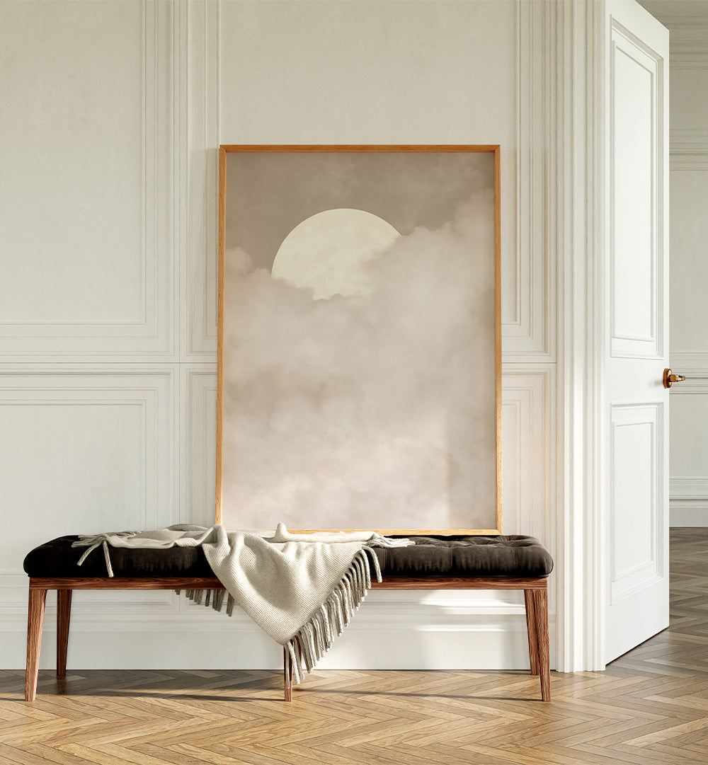 SOFT MOON ABOVE CLOUDS