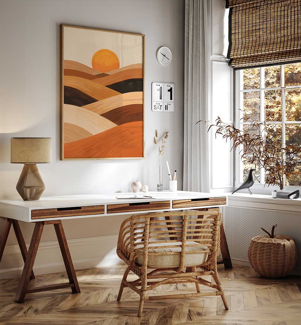 SOFT SAND WAVES AT SUNSET , LANDSCAPE PAINTINGS