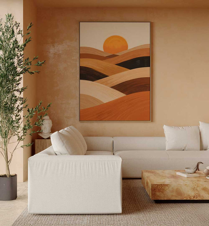 SOFT SAND WAVES AT SUNSET , LANDSCAPE PAINTINGS