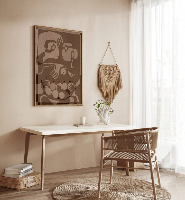 Elegant interior featuring SOIL AND SPIRIT, PORTRAITS artwork, enhancing wellness and harmony in your space.