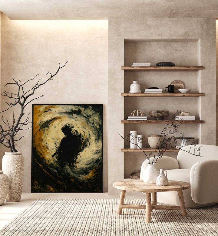 SOLITARY WHITE DRESS , EXPRESSIONISM PAINTINGS