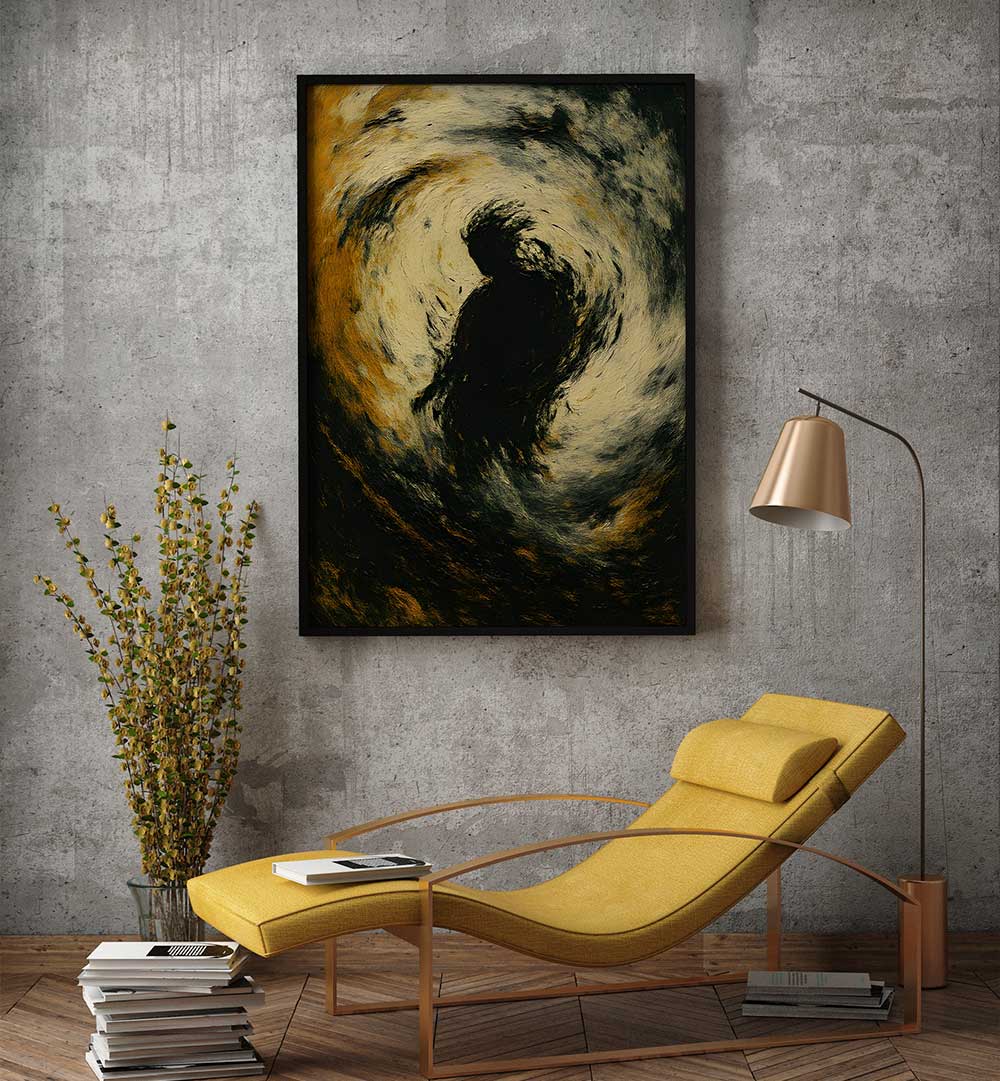 SOLITARY WHITE DRESS , EXPRESSIONISM PAINTINGS