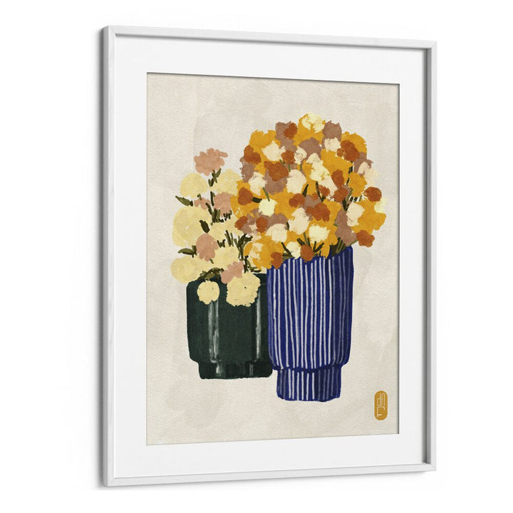 Some Velvet Morning I  Botanical Flower Paintings Artwork  in White frame With Mount