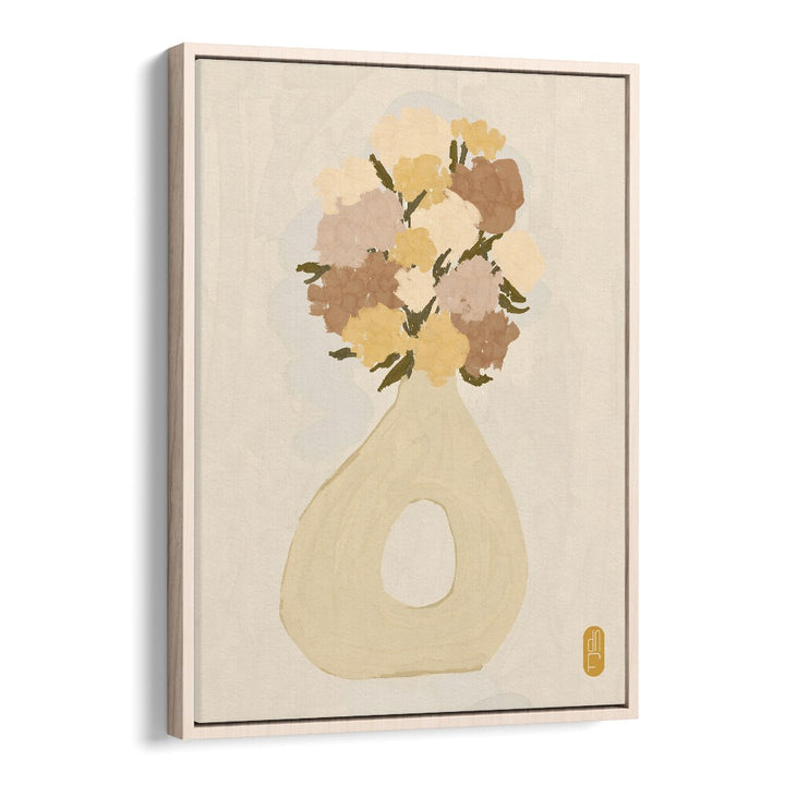 Some Velvet Morning II  Botanical Flower Paintings Artwork in Oak Wood Floater Frame