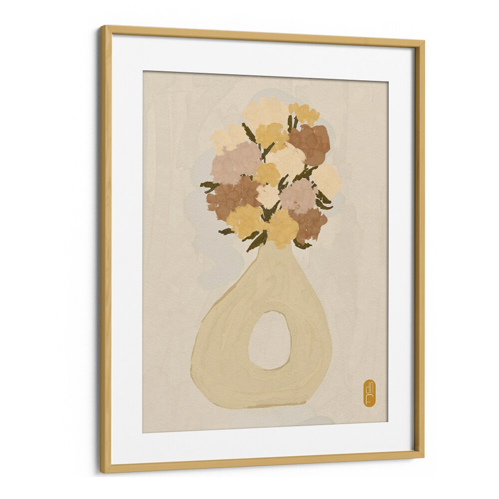 Some Velvet Morning II  Botanical Flower Paintings Artwork in Oak Wood Frame With Mount