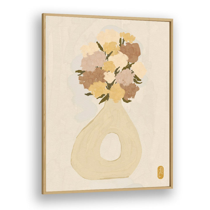 Some Velvet Morning II  Botanical Flower Paintings Artwork in Oak Wood Plain Frame