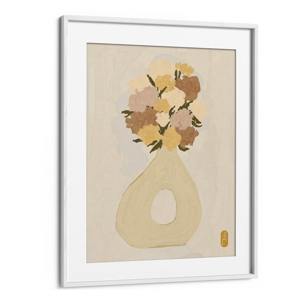 Some Velvet Morning II Botanical Flower Paintings Artwork  in White Floater Frame