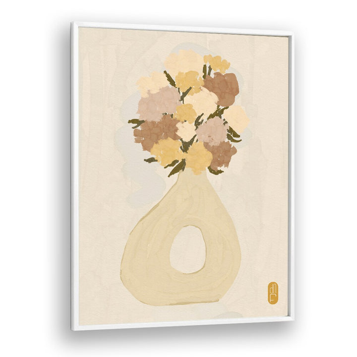 Some Velvet Morning II Botanical Flower Paintings Artwork  in White Plain Frame