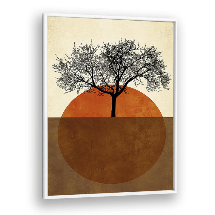 Sommermorgen Landscape Art Artwork in White Plain Frame