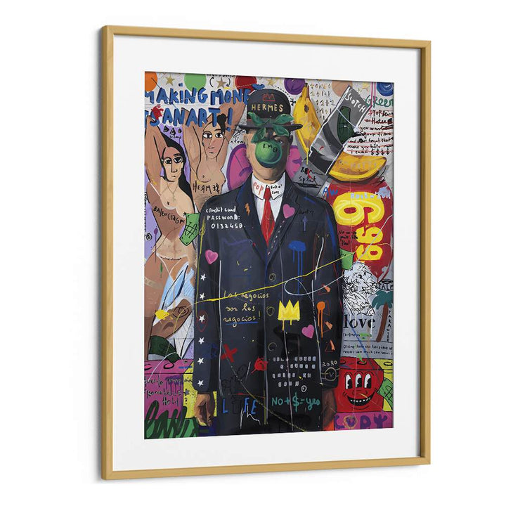 Son Of Pop Art Artwork in Oak Wood Frame With Mount