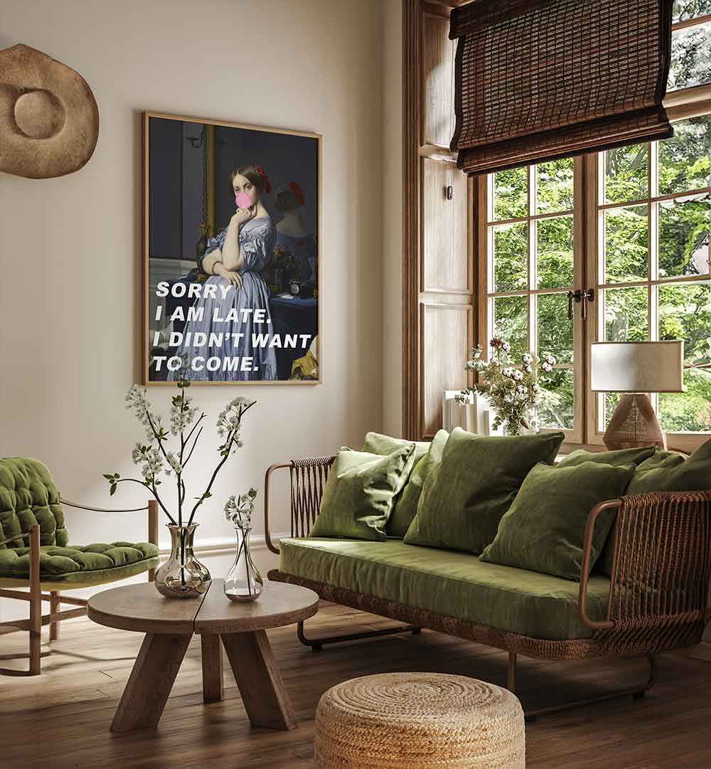 SORRY I AM LATE. I DIDN'T WANT TO COME , ALTERED ART PRINTS