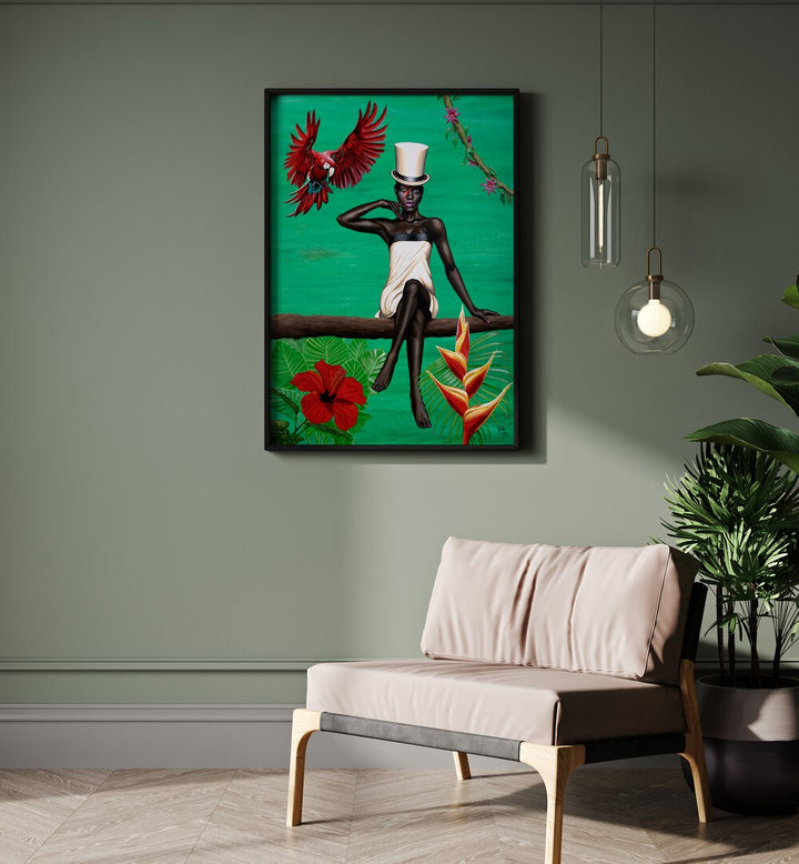 Soul Rebel Rebel By Christian Beijer , African Art Artwork Placed on a wall In A Living Room 
