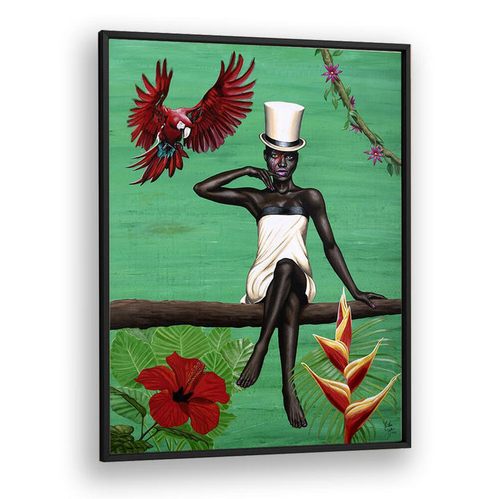 SOUL REBEL REBEL BY CHRISTIAN BEIJER AFRICAN ART in Black Plain Frame