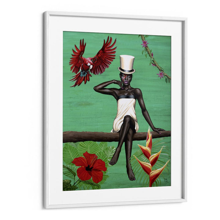 SOUL REBEL REBEL BY CHRISTIAN BEIJER AFRICAN ART in White Frame With Mount