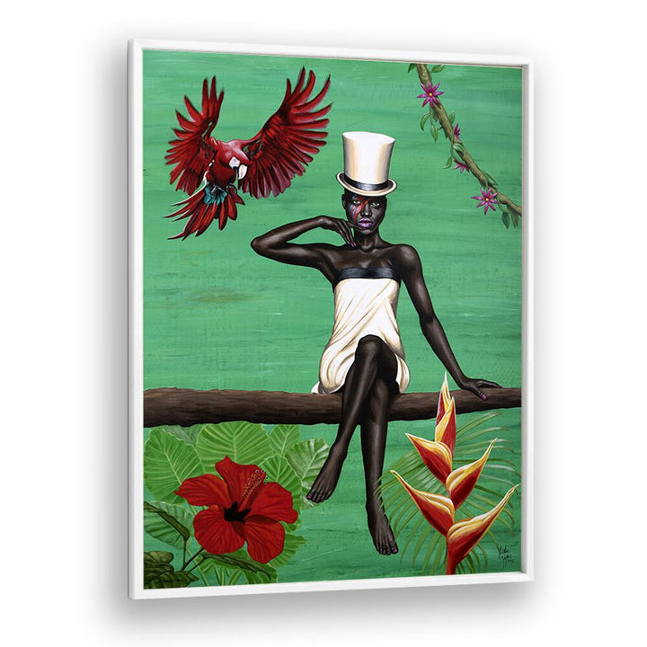 SOUL REBEL REBEL BY CHRISTIAN BEIJER AFRICAN ART in White Plain Frame