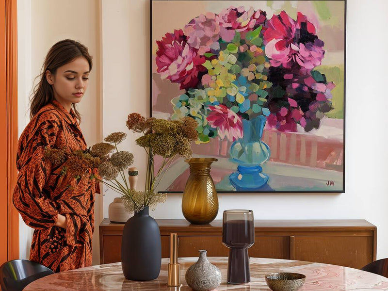 Brighten your home with SOUTH CAROLINA, FLORAL FLOWER PAINTINGS featuring vibrant floral brushstrokes and contemporary art.