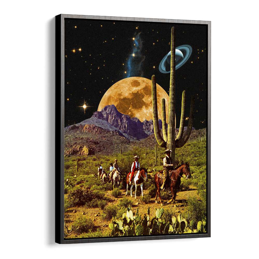 Space Cowboys By Taudalpoi Astronaut & Nasa Paintings, Space Art Prints Artwork in Black Floater Frame
