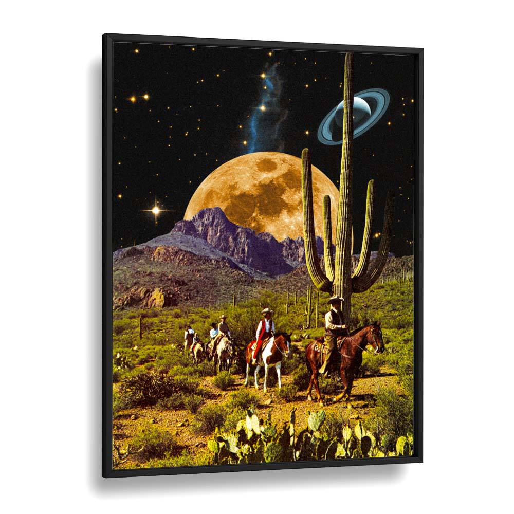 Space Cowboys By Taudalpoi Astronaut & Nasa Paintings, Space Art Prints Artwork in Black Plain Frame
