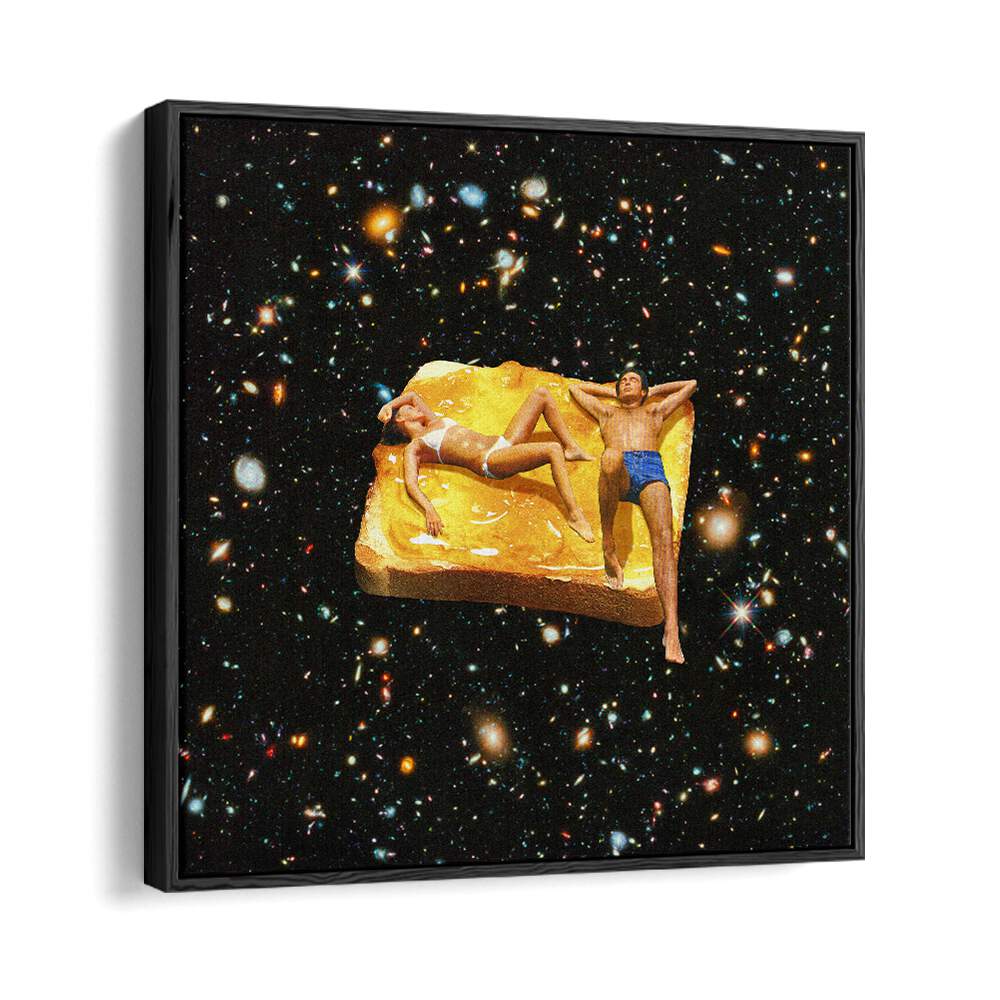 Space Jam - On Toast  Surreal Painting Artwork  in Black Floater Frame