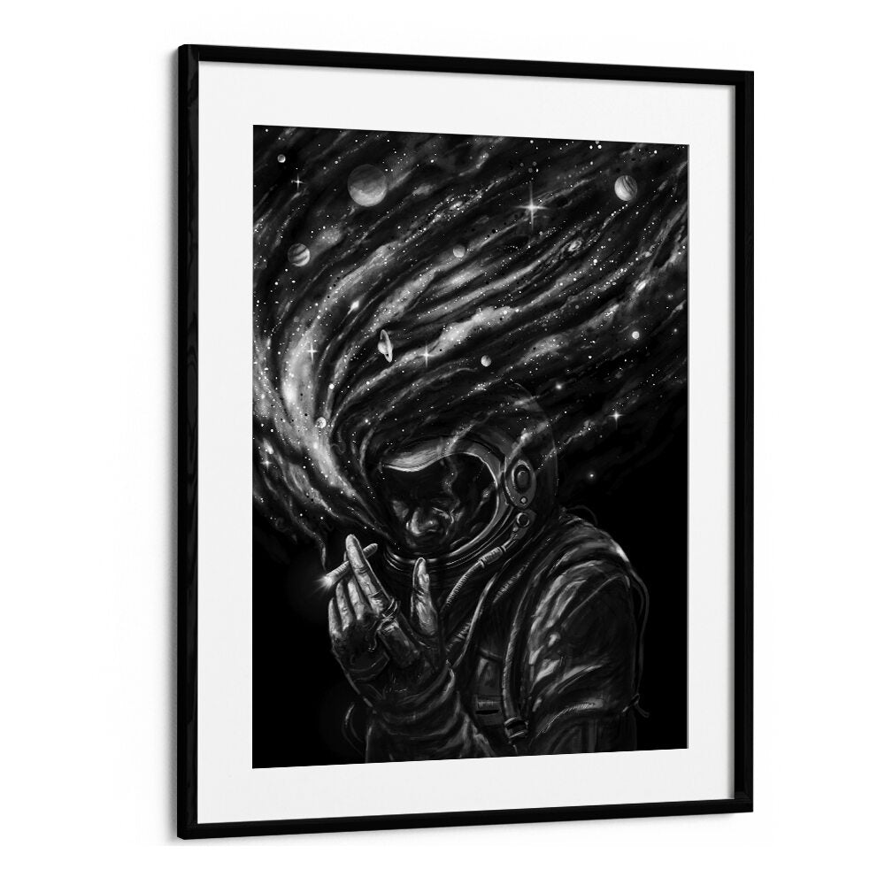 Space Joint By Francis Minoza Astronaut & Nasa Paintings, Space Art Prints Artwork in Black Frame With Mount
