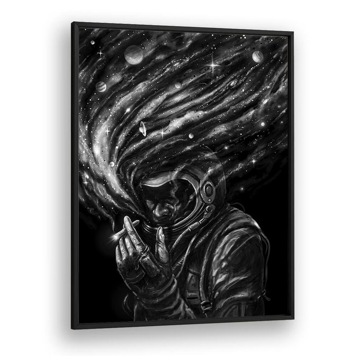 Space Joint By Francis Minoza Astronaut & Nasa Paintings, Space Art Prints Artwork in Black Plain Frame
