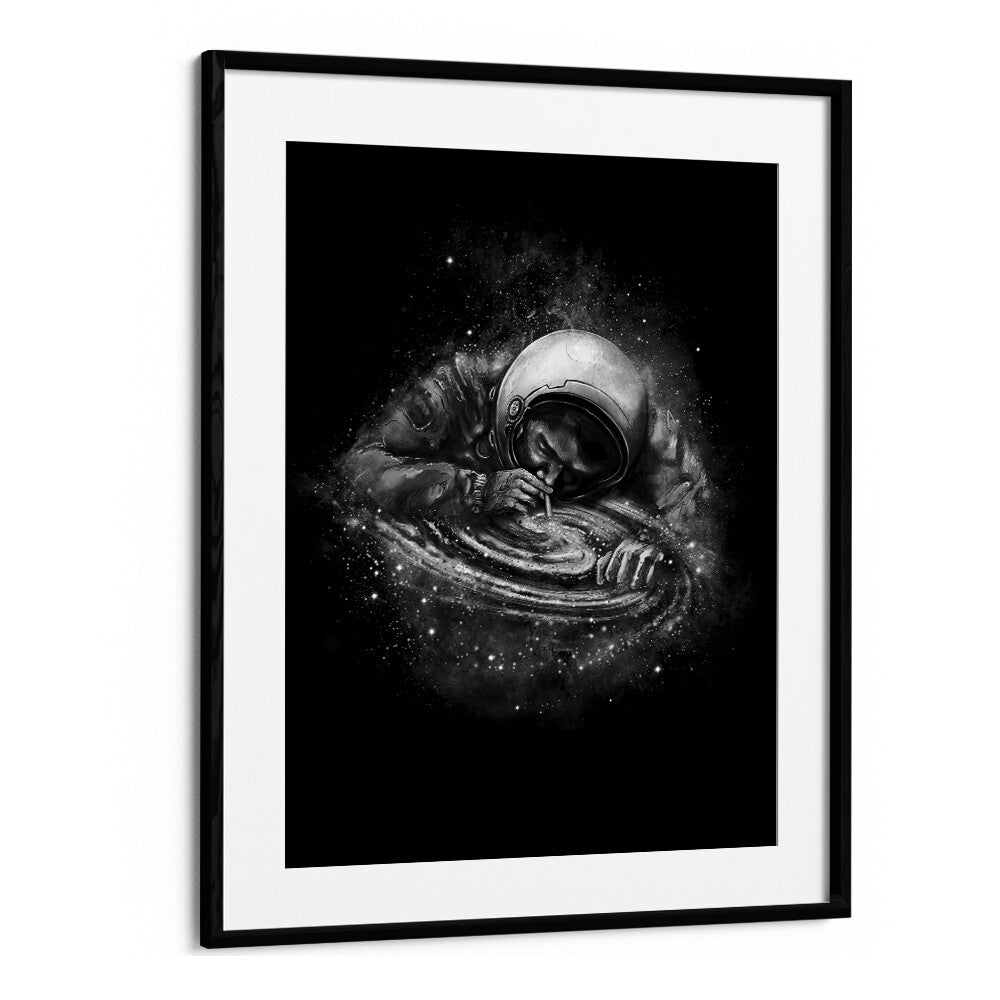 Space Junkie By Francis Minoza Astronaut & Nasa Paintings, Space Art Prints Artwork in Black Frame With Mount
