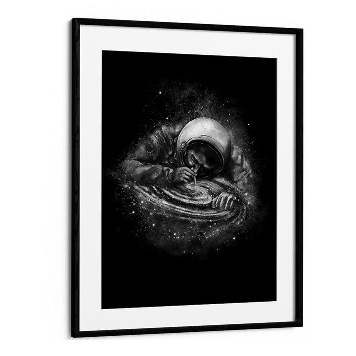 Space Junkie By Francis Minoza Astronaut & Nasa Paintings, Space Art Prints Artwork in Black Frame With Mount
