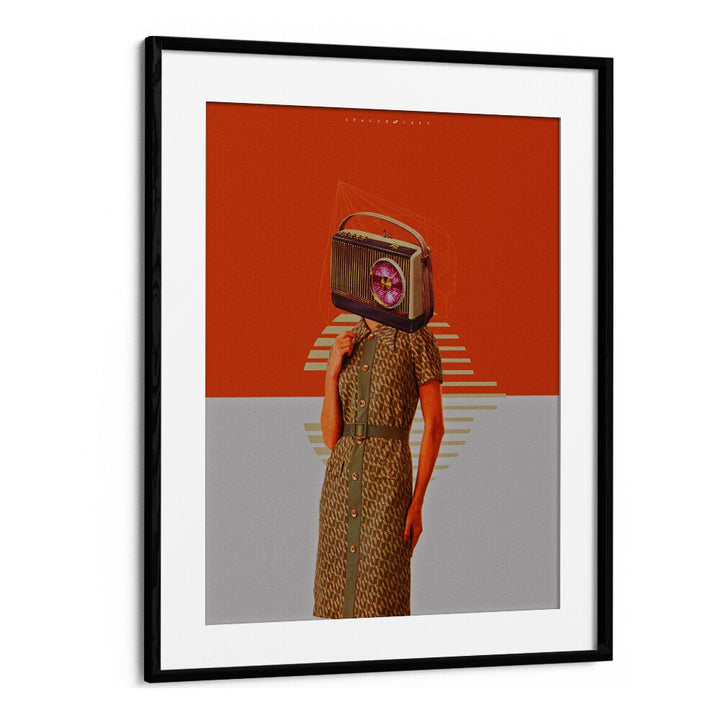 Space Rocket Pop Art Artwork in Black Frame With Mount