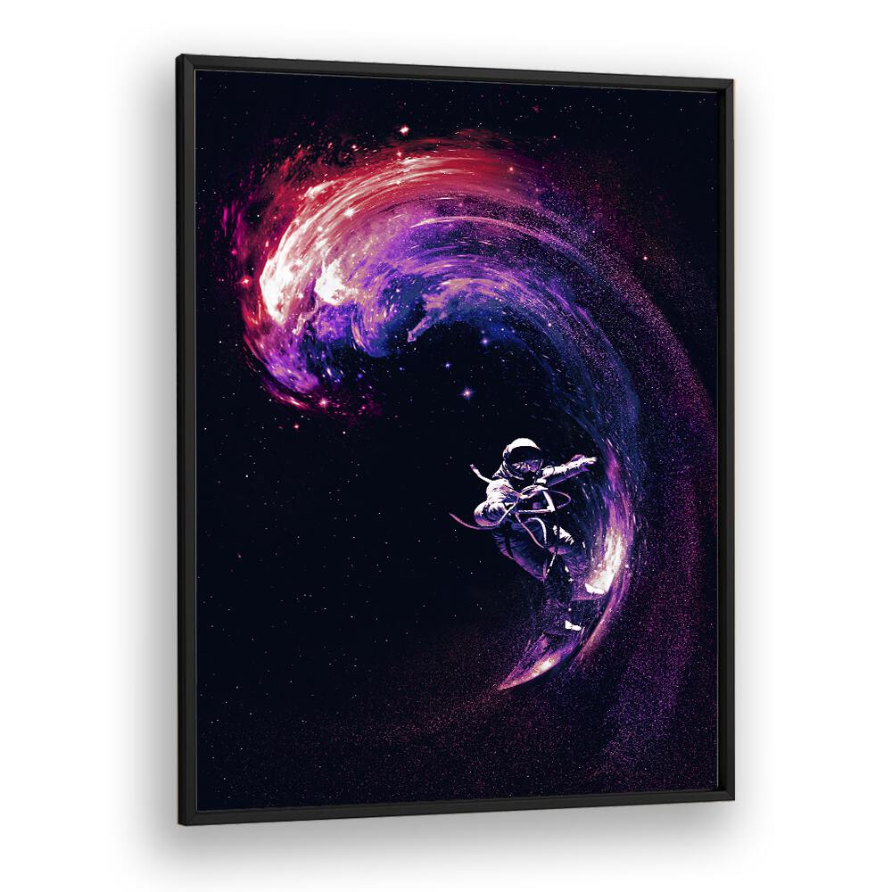 Space Suffering Li By Francis Minoza Astronaut & Nasa Paintings, Space Art Prints Artwork in Black Plain Frame
