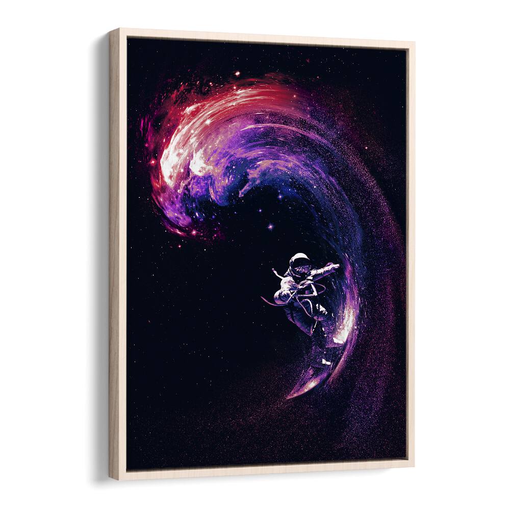 Space Suffering Li By Francis Minoza Astronaut & Nasa Paintings, Space Art Prints Artwork in Oak Wood Floater Frame
