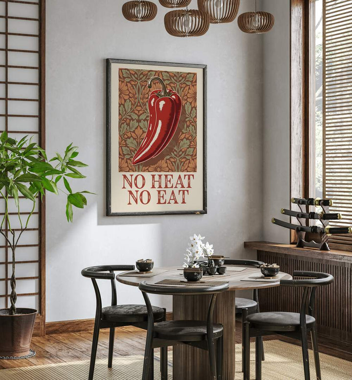 Stylish SPICY ELEGANCE, KITCHEN POSTERS featuring a red pepper design for a vibrant kitchen decor.