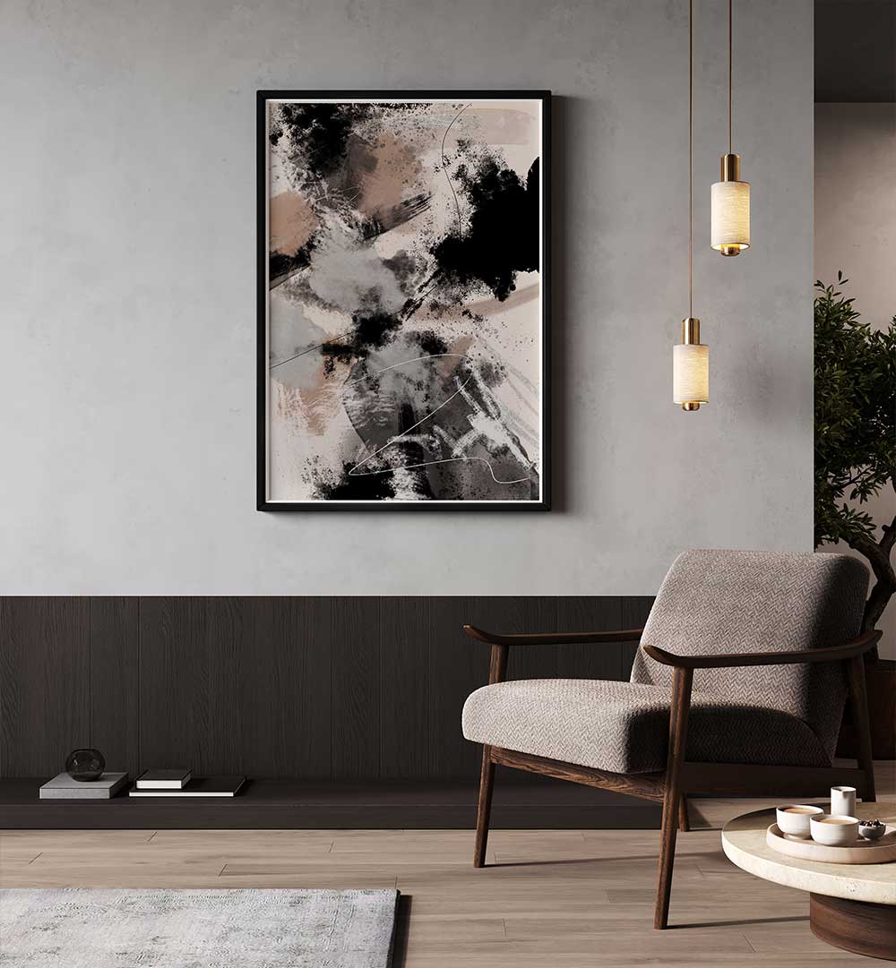 SPLASH STORM, ABSTRACT PAINTINGS enhance modern interiors with vibrant colors and unique textures, creating stunning art spaces.