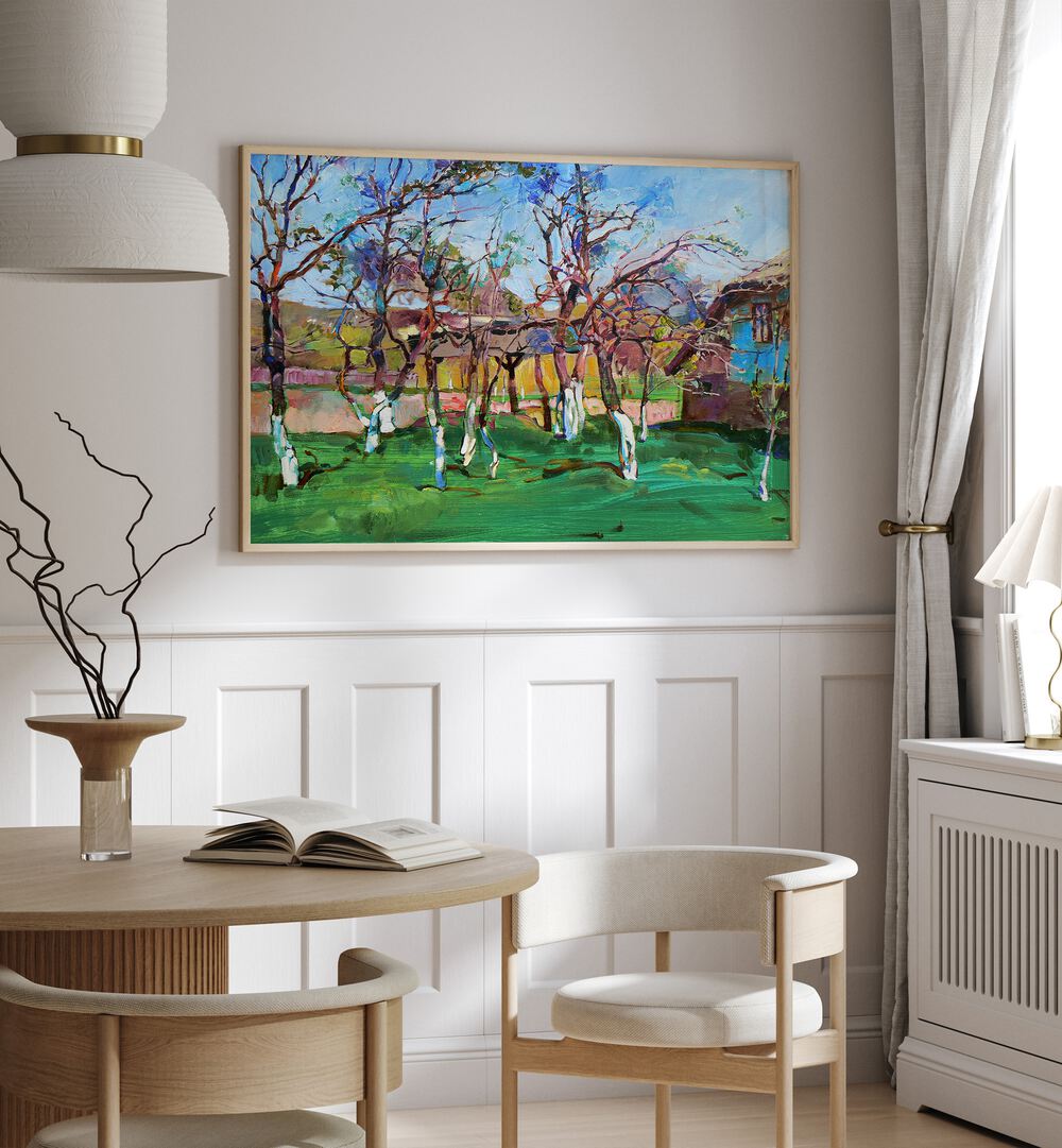 SPRING IN THE GARDEN , LANDSCAPE PAINTINGS