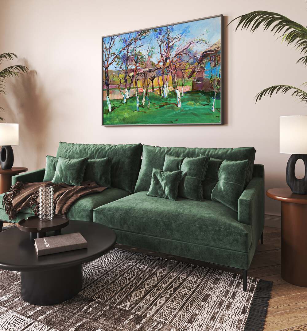 SPRING IN THE GARDEN , LANDSCAPE PAINTINGS