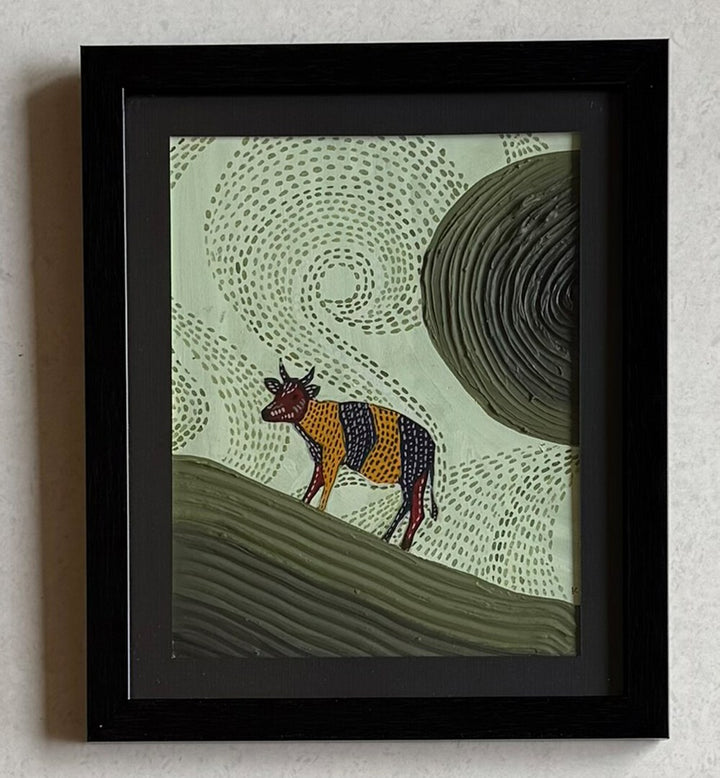 TRIPTYCH - GREEN MEADOWS , HANDMADE ARTWORKS