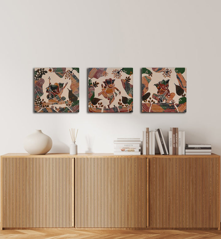 TRIPTYCH - DIVINE MELODY , HANDMADE ARTWORKS