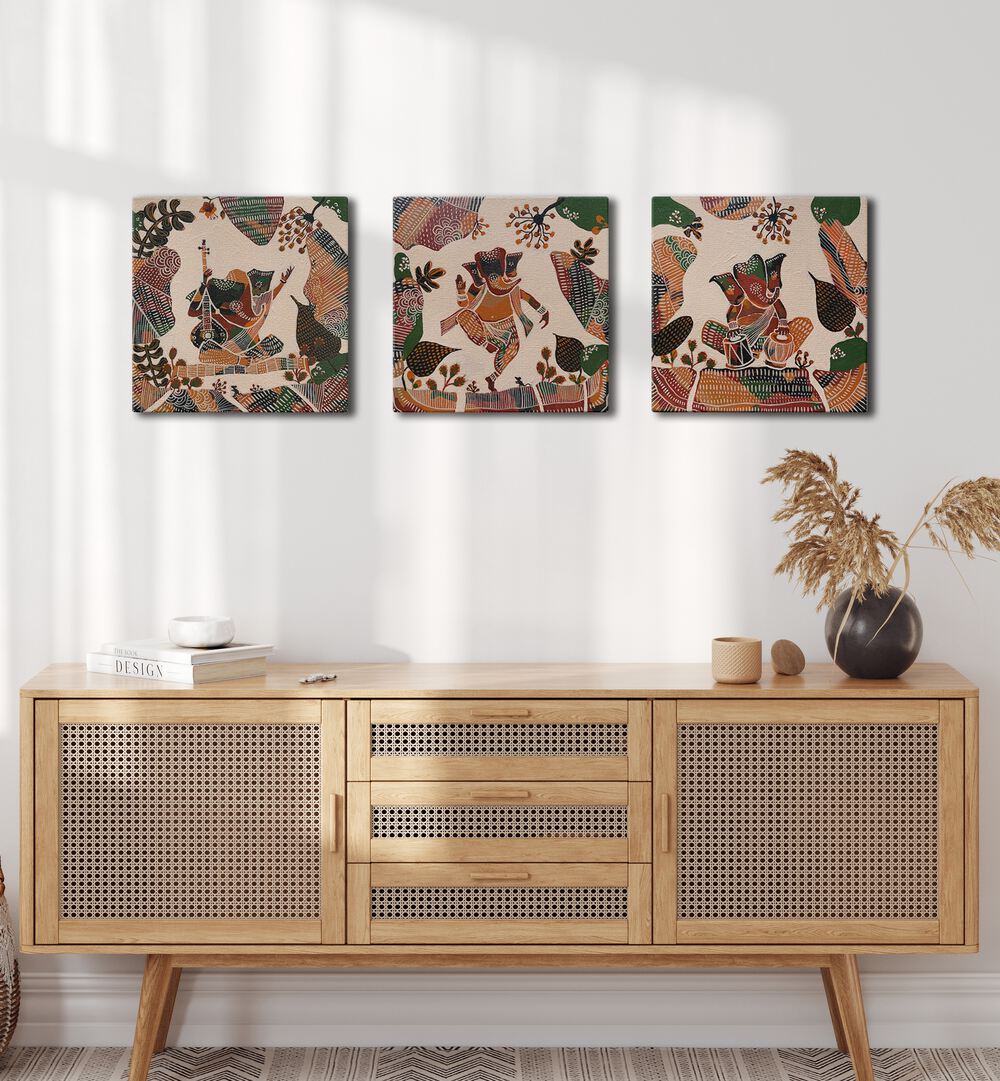 TRIPTYCH - DIVINE MELODY , HANDMADE ARTWORKS