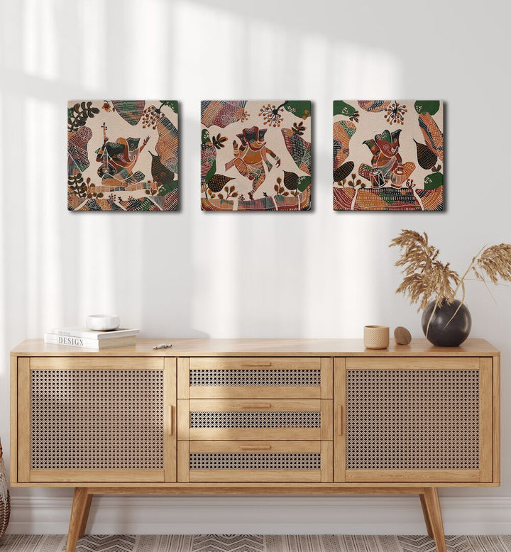 TRIPTYCH - DIVINE MELODY , HANDMADE ARTWORKS