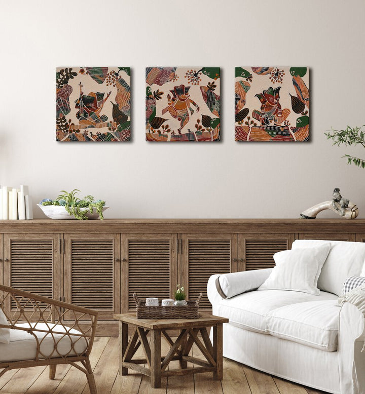 TRIPTYCH - DIVINE MELODY , HANDMADE ARTWORKS