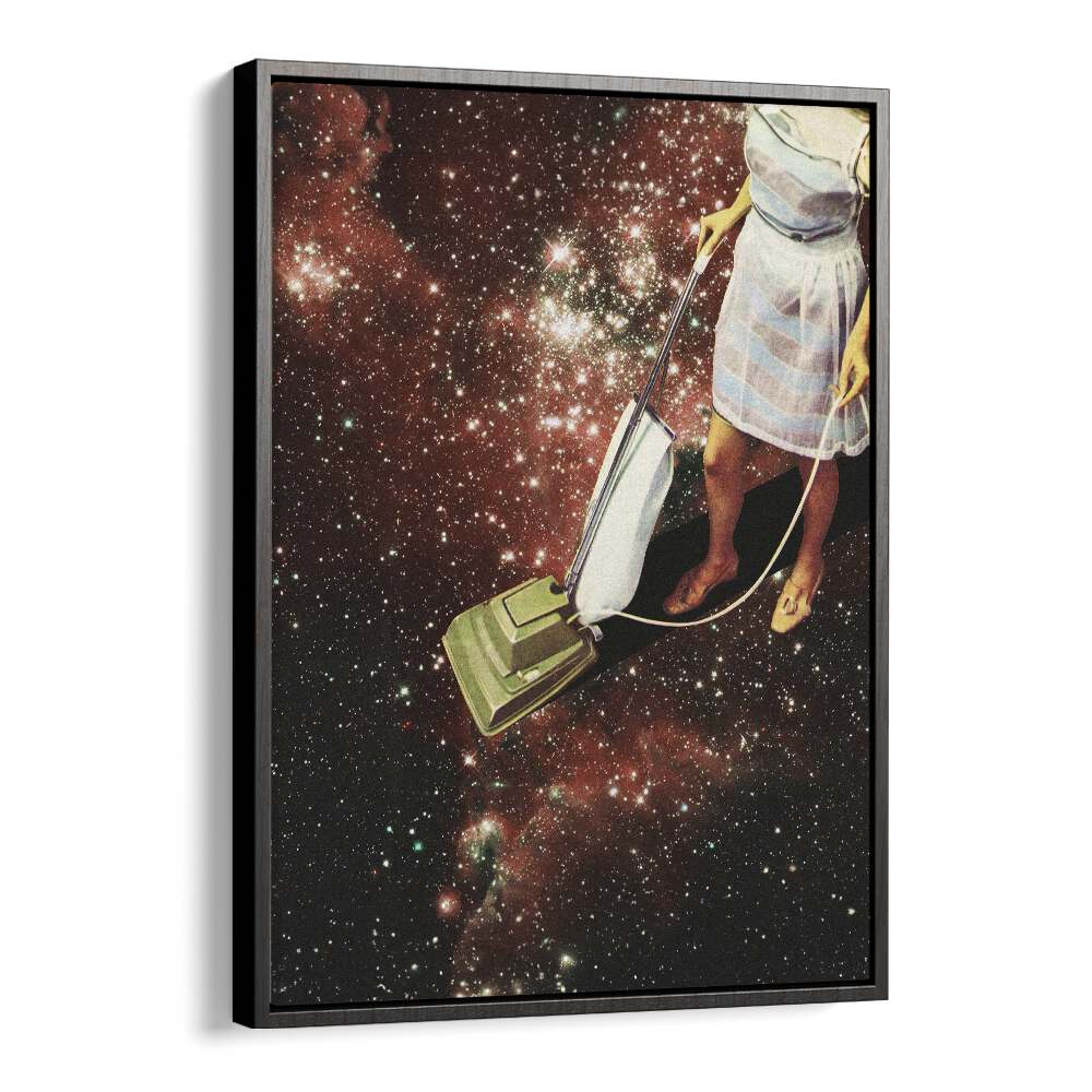 Star Dust  Surreal Painting Artwork  in Black Floater Frame